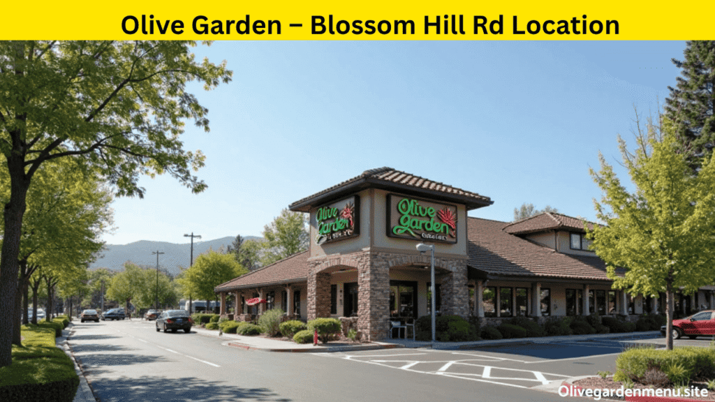 Blossom Hill Rd Olive Garden exterior view with San Jose suburban setting