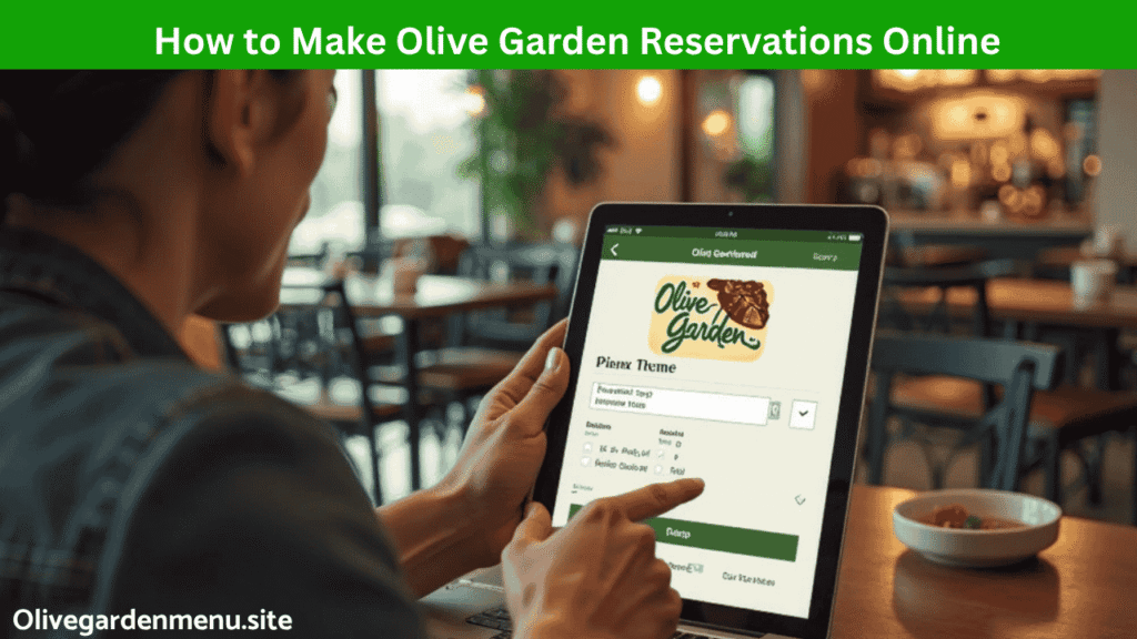 Making an Olive Garden reservation online via mobile