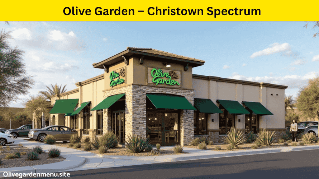 Exterior of Olive Garden – Christown Spectrum in Phoenix AZ with recognizable signage and desert landscaping.