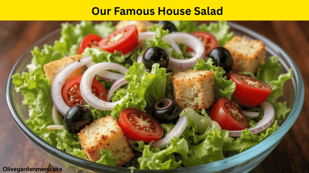Crisp house salad from the Olive Garden Sides Sauces Menu