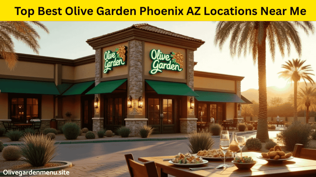 Realistic Olive Garden Phoenix AZ restaurant with classic Italian food served outdoors.