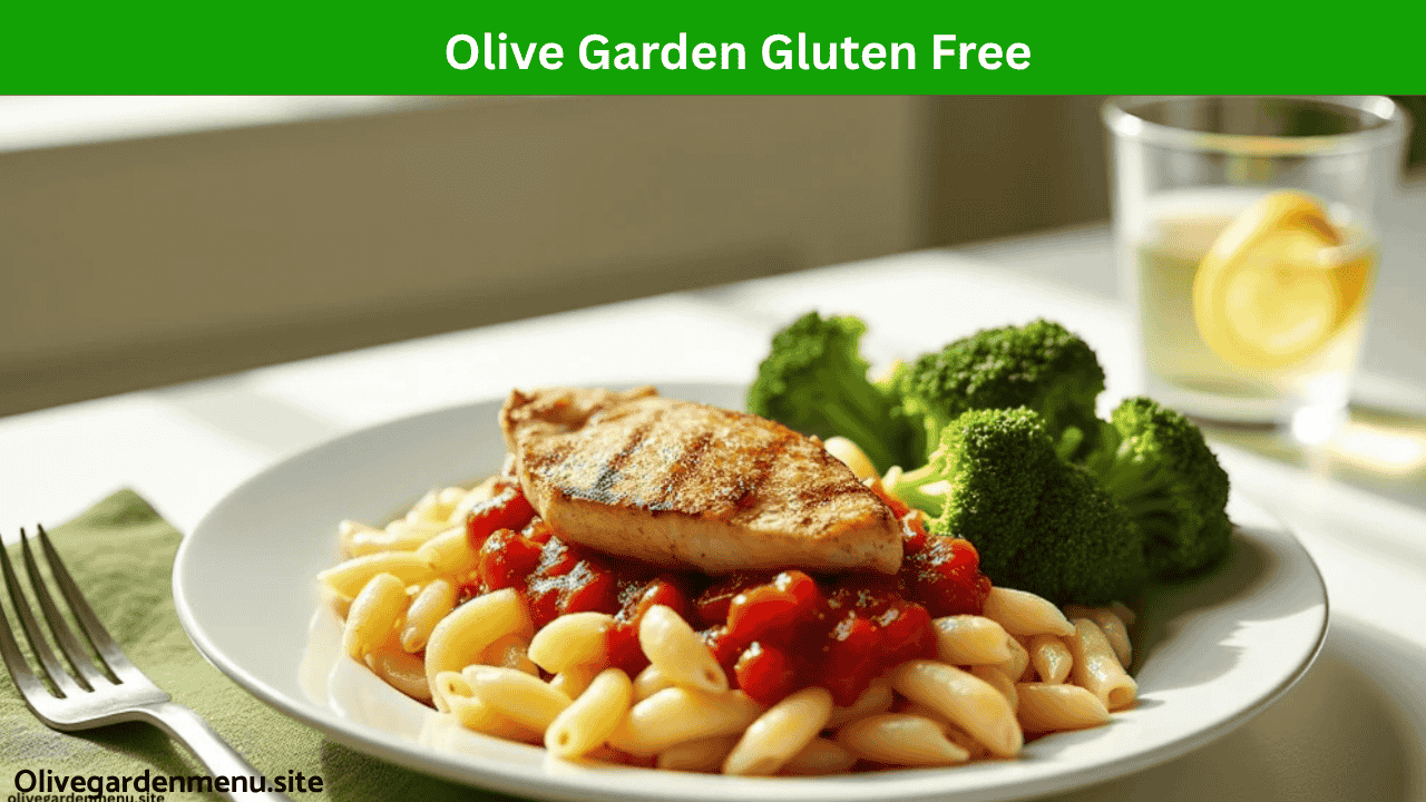 A gluten-free pasta dish from Olive Garden with a side of salad