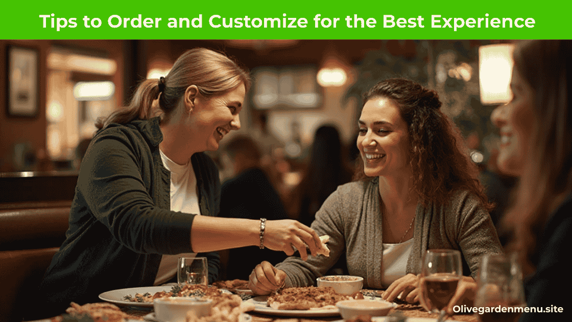 Guest customizing an appetizer on the Olive Garden Menu with a server.