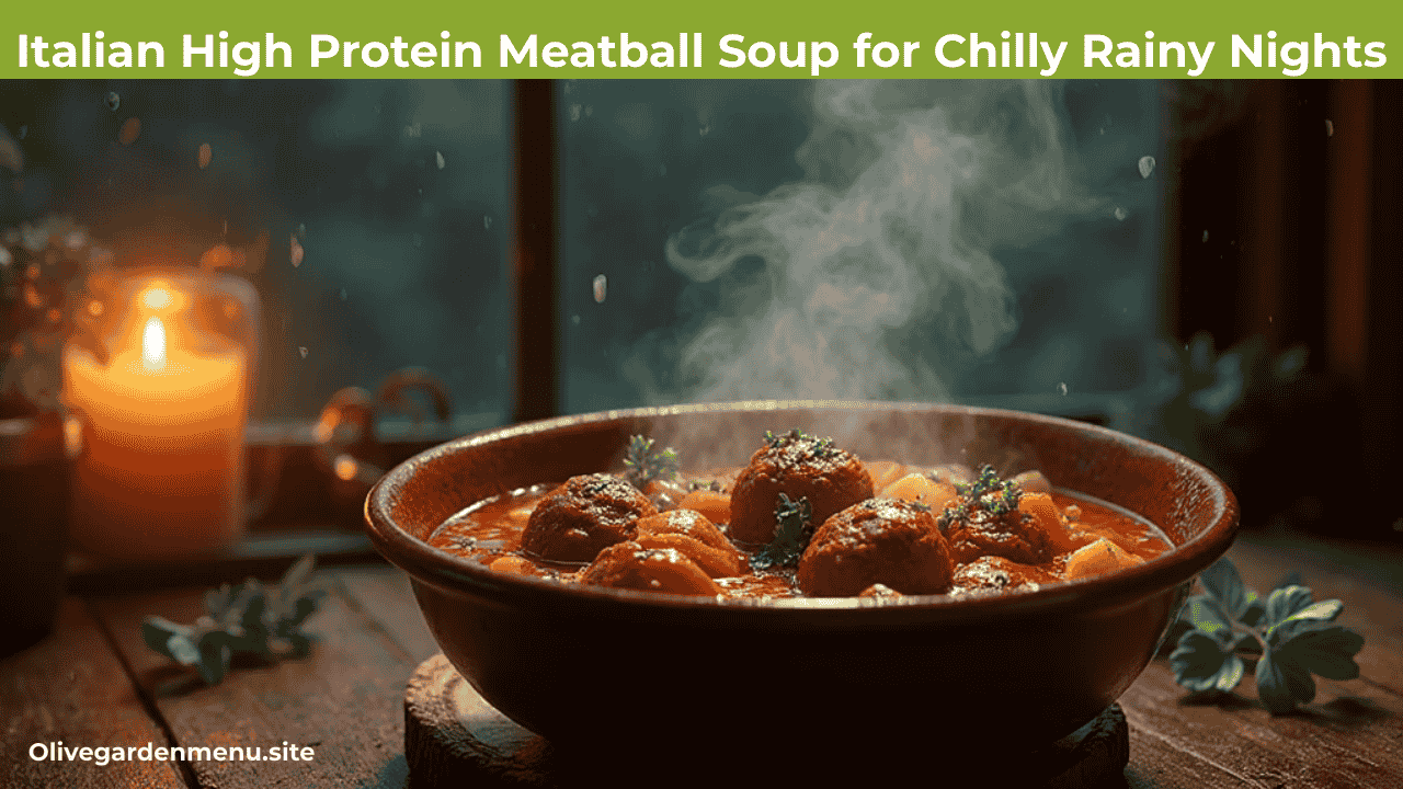 Italian High Protein Meatball Soup for Chilly Rainy Nights