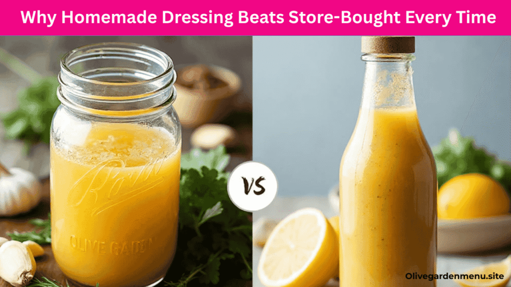 Homemade Olive Garden Italian Dressing compared to store-bought version.