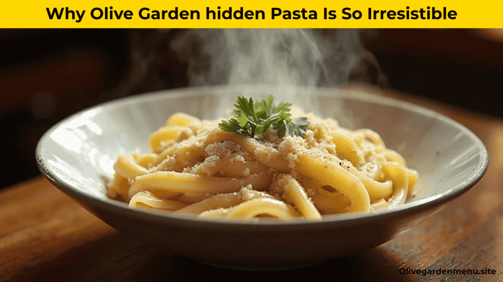 Olive Garden hidden pasta served with creamy Alfredo sauce and parmesan.