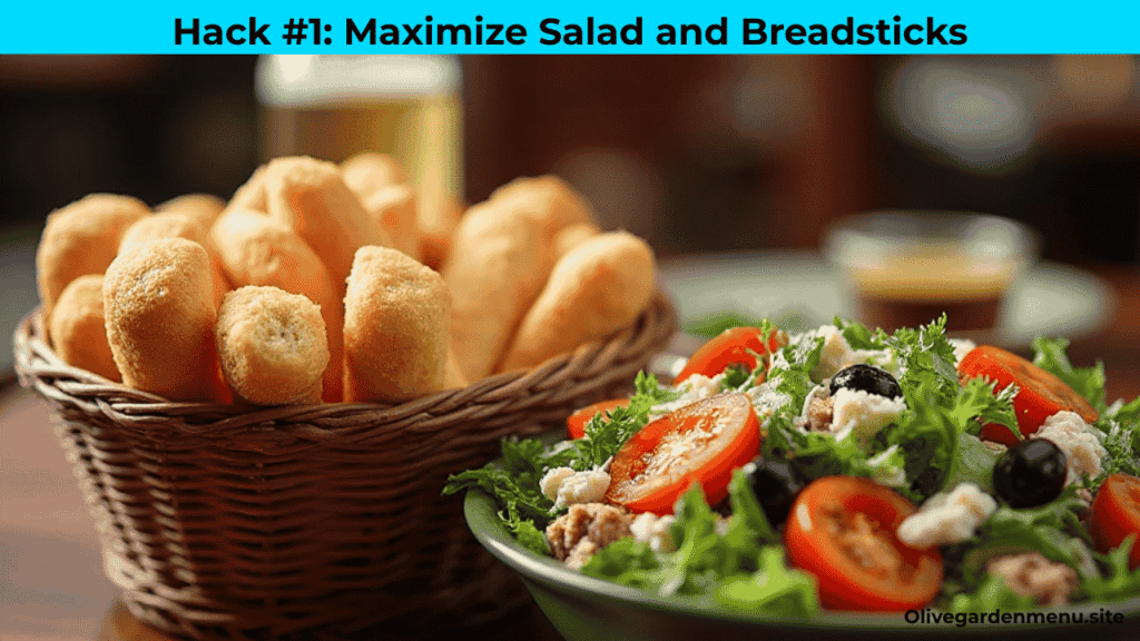 Olive Garden unlimited breadsticks and fresh salad hack.