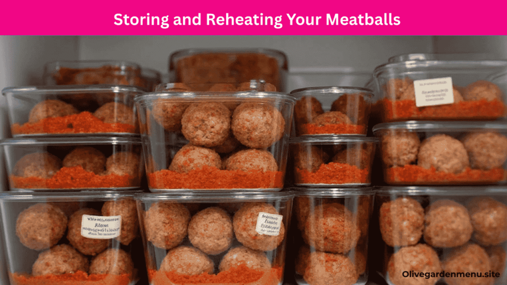 Olive Garden Meatball Recipe stored in glass containers