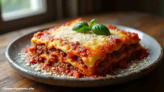 Olive Garden Menu Lasagna Classico Lunch-Sized Favorites