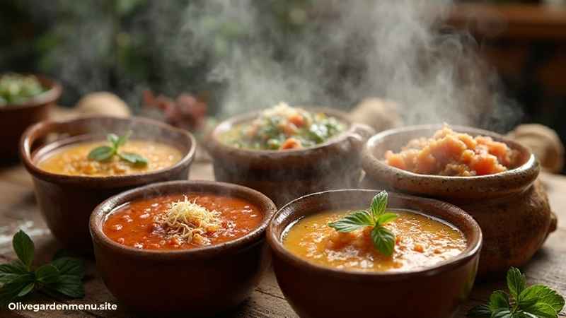Olive Garden Menu Homemade Soups Large Family-Style