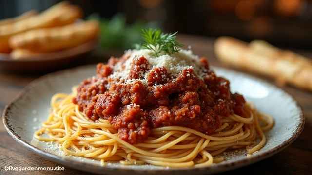 Olive Garden Menu Spaghetti with Meat Sauce Family-Style