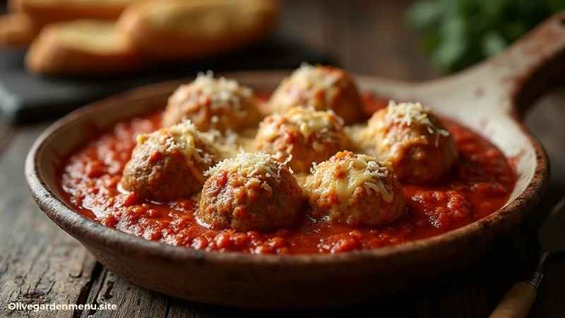 Olive Garden Menu Meatballs Parmigiana with Cheese