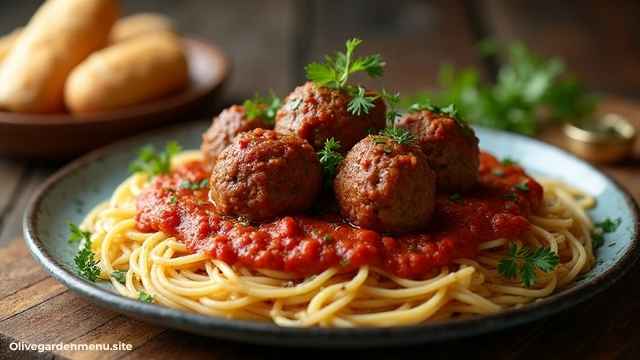 Olive Garden Menu Spaghetti & Meatballs Classic Entrée