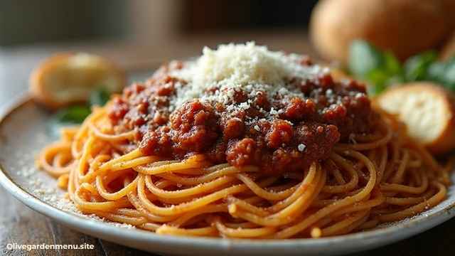 Olive Garden Menu Spaghetti with Meat Sauce Classic Entrée