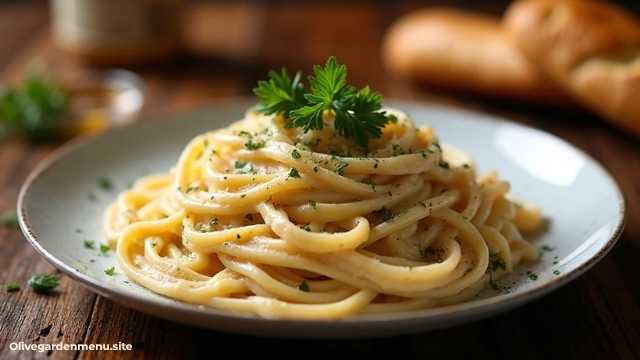Olive Garden Menu Fettuccine Alfredo Vegetarian Lunch-Sized Favorites