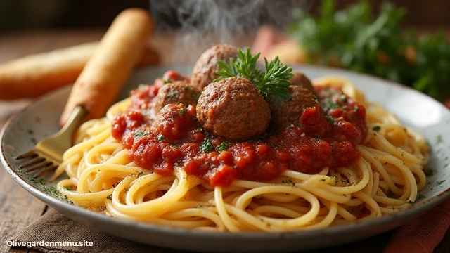 Olive Garden Menu Spaghetti & Meatballs Lunch-Sized Favorites