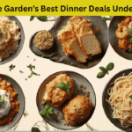 Colorful hand-drawn Italian food background with empty center space for Olive Garden content.